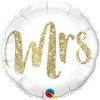 Шар круг свадебный Миссис (Mrs), 46 см