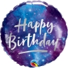 Шар-круг Галактика, C Днем рождения (Happy Birthday), 46 см