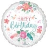 Шар-круг Нежные цветочки, C Днем рождения (Happy Birthday), 46 см