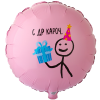 Шар-круг С др кароч, розовый, 46 см