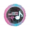 Шар-круг Тик-ток party, C Днем рождения (Happy Birthday), 46 см