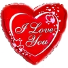 Шар-сердце Я тебя люблю (I love you), красный, 46 см