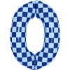 Шар цифра 0, клеточки, голубой, 86 см