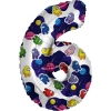Шар-цифра 6, Космонавтики, Амонг Ас (Among us), 81 см