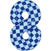 Шар цифра 8, клеточки, голубой, 86 см