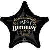 Шар-звезда C Днем рождения (Happy Birthday), черная, 71 см